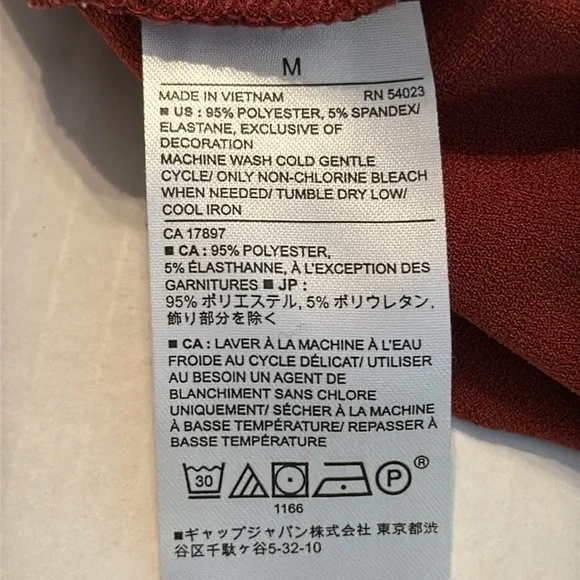 Banana Republic Terracotta Orange Sleeveless V-Neck Midi dress Size M - Picture 11 of 12